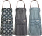 SATINIOR 3 Pieces Adjustable Bib Apron with Pockets Women Waterproof Cooking Aprons Men Chef Adults Baking Cleaning...